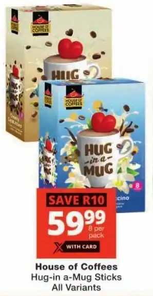 Checkers House of Coffees Hug-in a-Mug Sticks All Variants offer