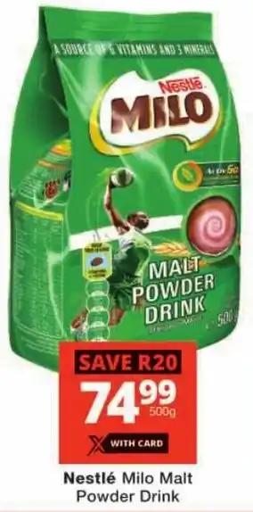 Checkers Nestlé Milo Malt Powder Drink offer