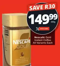 Checkers Nescafé Gold Instant Coffee All Variants offer