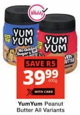 Checkers YumYum Peanut Butter All Variants offer