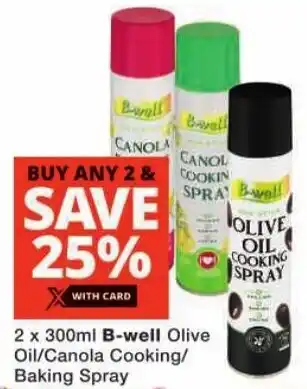 Checkers B-well Olive Oil/ Canola Cooking/ Baking Spray offer