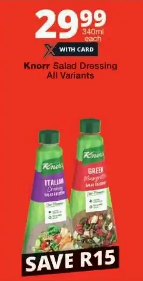 Checkers Knorr Salad Dressing All Variants offer