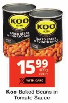 Checkers Koo Baked Beans in Tomato Sauce offer