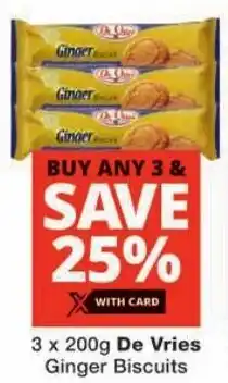 Checkers De Vries Ginger Biscuits offer