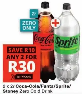 Checkers Coca-Cola/ Fanta/ Sprite/ Stoney Zero Cold Drink offer
