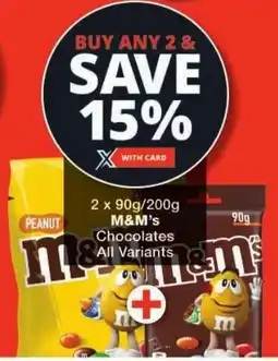 Checkers M&M's Chocolates All Variants offer