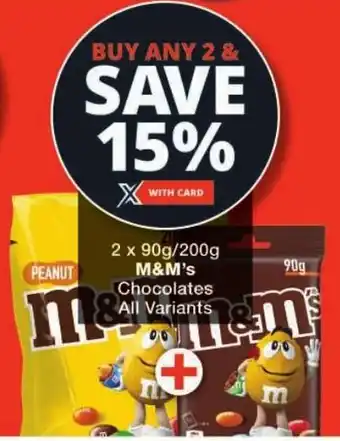 Checkers M&M's Chocolates All Variants offer