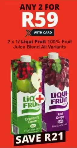 Checkers Liqui Fruit 100% Fruit Juice Blend All Variants offer