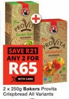 Checkers Bakers Provita Crispbread All Variants offer