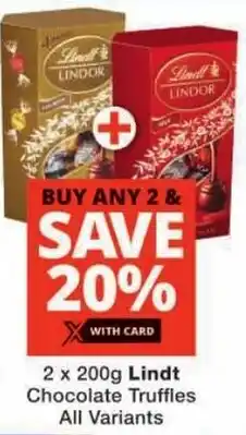 Checkers Lindt Chocolate Truffles All Variants offer