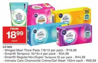 Checkers Lil-lets Product Range offer