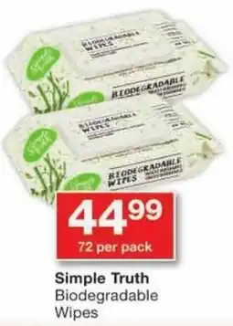 Checkers Simple Truth Biodegradable Wipes offer