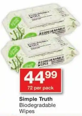 Checkers Simple Truth Biodegradable Wipes offer