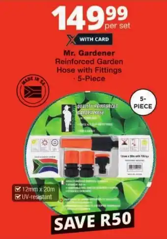 Checkers Mr. Gardener Reinforced Garden Hose with Fittings offer
