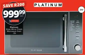Checkers Platinum Silver Mirror Finish Microwave Oven offer