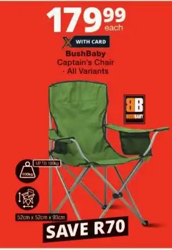 Checkers BushBaby Captain's Chair offer