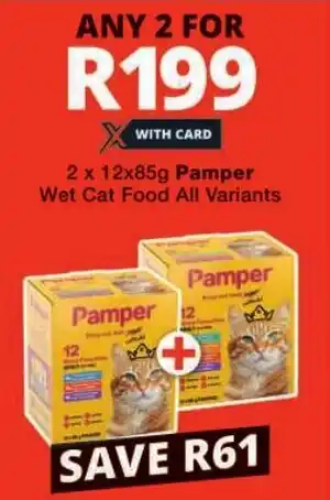 Checkers Pamper Wet Cat Food All Variants offer