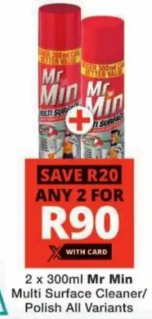 Checkers Mr Min Multi Surface Cleaner/ Polish All Variants offer