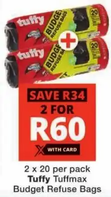 Checkers Tuffy Tuffmax Budget Refuse Bags offer