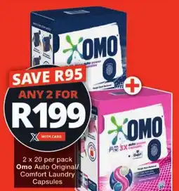Checkers Omo Auto Original/ Comfort Laundry Capsules offer