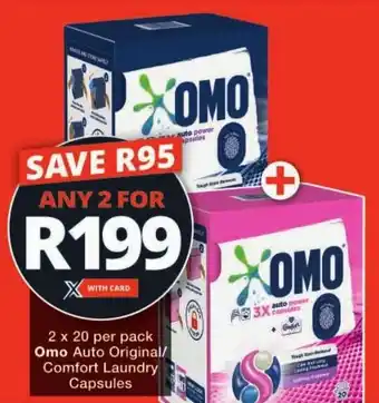 Checkers Omo Auto Original/ Comfort Laundry Capsules offer