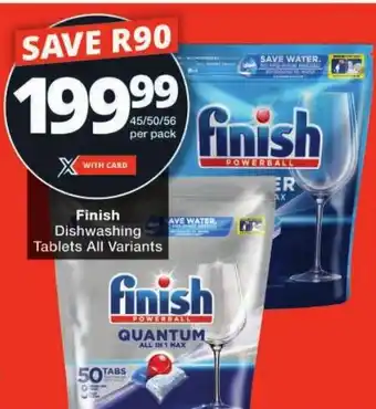Checkers Finish Dishwashing Tablets All Variants offer