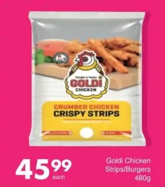 Save Goldi Chicken Strips/ Burgers offer