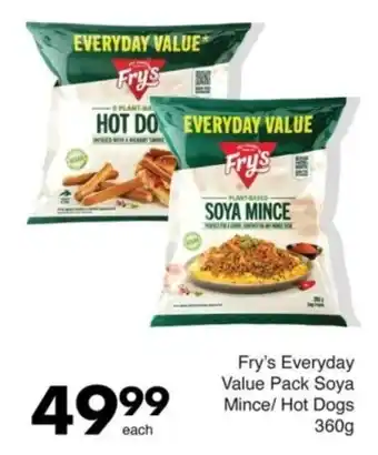 Save Fry's Everyday Value Pack Soya Mince/ Hot Dogs offer