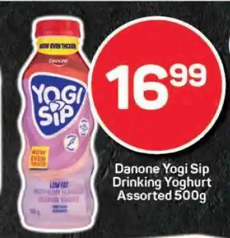 Pick n Pay Danone Yogi Sip Drinking Yoghurt Assorted 500g offer