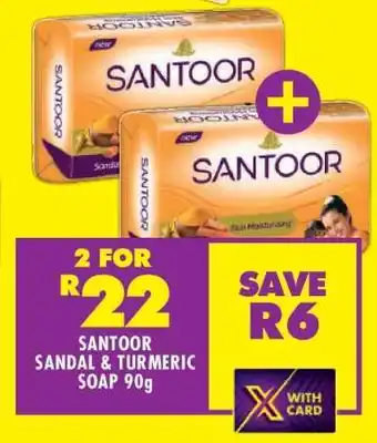 Shoprite Santoor Sandal & Turmeric Soap 90g offer