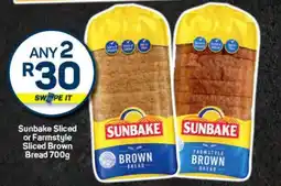 Pick n Pay Sunbake Sliced or Farmstyle Sliced Brown Bread 700g offer