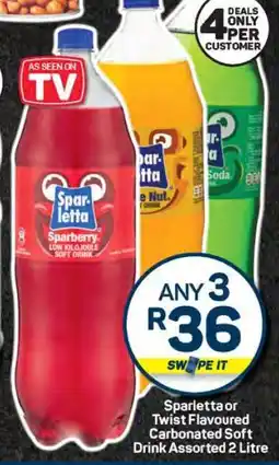 Pick n Pay Sparletta or Twist Flavoured Carbonated Soft Drink Assorted 2 Litre offer