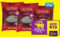 Shoprite ALLSOME LONG GRAIN PARBOILED RICE 2kg offer