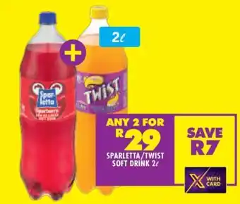 Shoprite Sparletta/Twist Soft Drink 2L offer