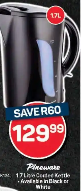 Pick n Pay Pineware 1.7 Litre Corded Kettle offer