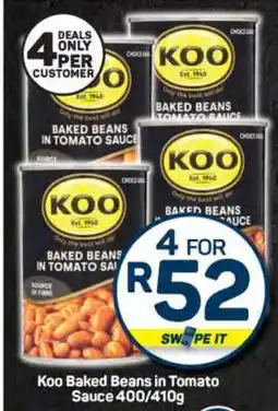 Pick n Pay Koo Baked Beans In Tomato Sauce 400/410g offer