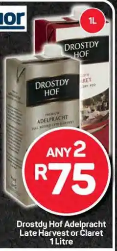 Pick n Pay Drostdy Hof Adelpracht Late Harvest or Claret offer