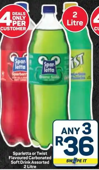 Pick n Pay Hypermarket Sparletta or Twist Flavoured Carbonated Soft Drink offer