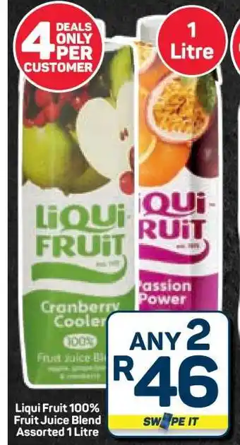 Pick n Pay Hypermarket LIQUI-FRUIT 100% Fruit Juice Blend Assorted offer