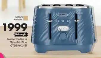 Save Hyper DeLonghi Toaster Ballerina Seta Silk Blue offer