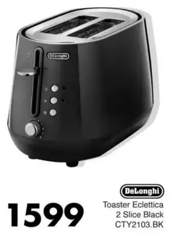 Save Hyper DeLonghi Toaster Eclettica 2 Slice Black offer