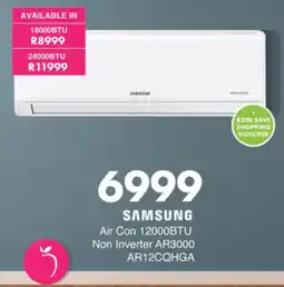 Save Hyper SAMSUNG Air Con 12000BTU Non Inverter AR3000 offer