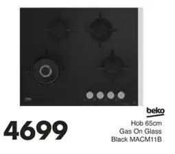 Save Hyper Beko Hob 65cm Gas On Glass Black offer