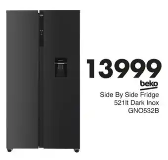 Save Hyper Beko Side By Side Fridge Dark Inox offer