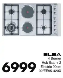 Save Hyper ELBA 4 Burner Hob Gas + 2 Electric 90cm offer