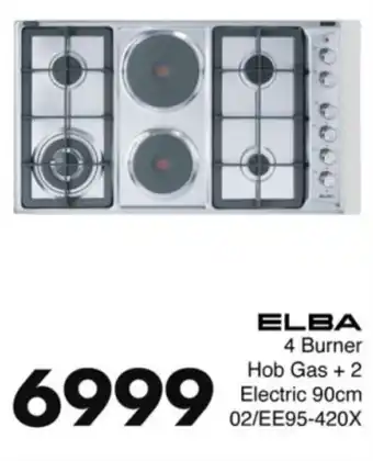 Save Hyper ELBA 4 Burner Hob Gas + 2 Electric 90cm offer