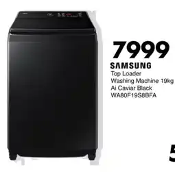 Save Hyper SAMSUNG Top Loader Washing Machine Ai Caviar Black offer