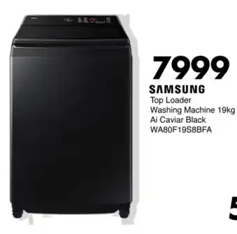Save Hyper SAMSUNG Top Loader Washing Machine Ai Caviar Black offer