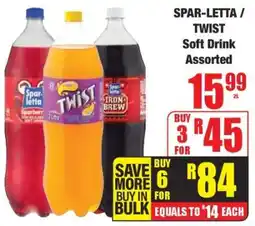 Boxer SPAR-LETTA / TWIST Soft Drink Assorted offer