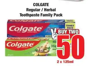 Boxer COLGATE Regular / Herbal Toothpaste Family Pack offer